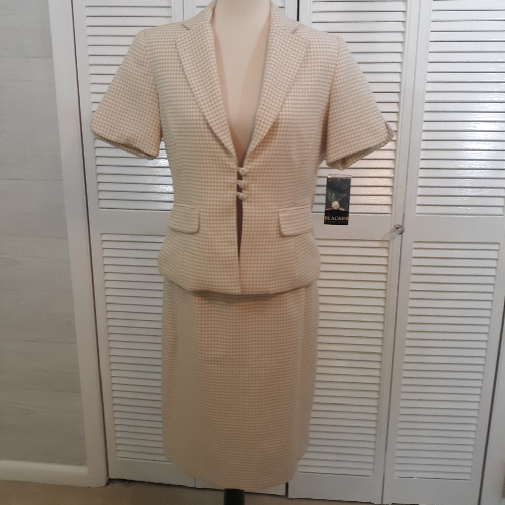 Blacker houndstooth skirt suit sz 8 NWT *N